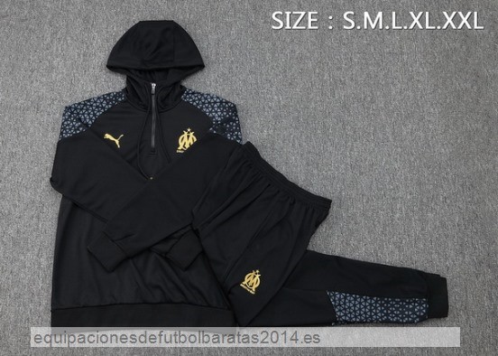 Nuevo Conjunto Completo Chaqueta Con Capucha Marsella 23/24 Negro Gris Baratas